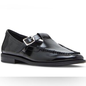Madden Girl Black Mary Jane Loafers with Buckle Detail